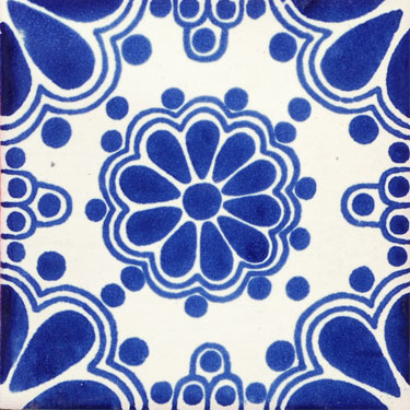 Mexican Talavera Tile Lace Azul 1027